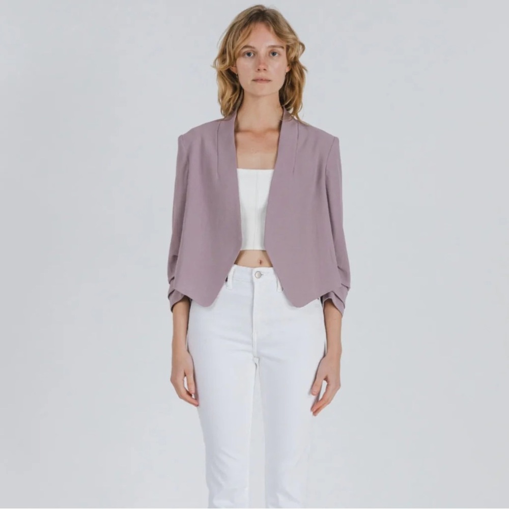 Lavender Open-Front Blazer